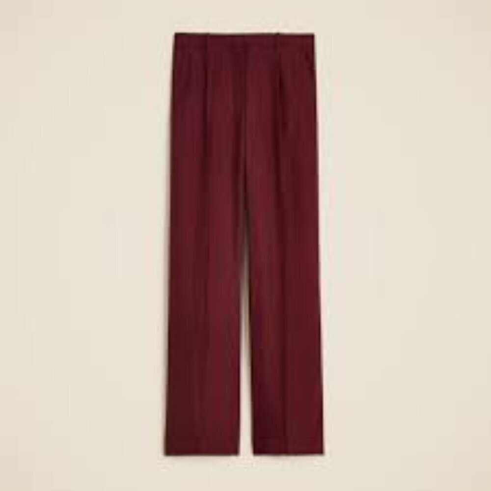 J. Crew Essential wide-leg pant in textured satin in Wilshire Red - Size 2 - Picture 6 of 7